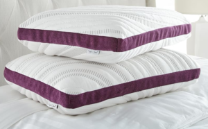 Stack of plush Lavender Bliss Oil-Infused Memory Foam Bed Pillows