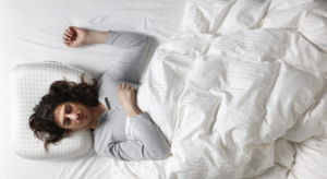 Woman sleeping peacefully on IKEA Memory Foam Pillow